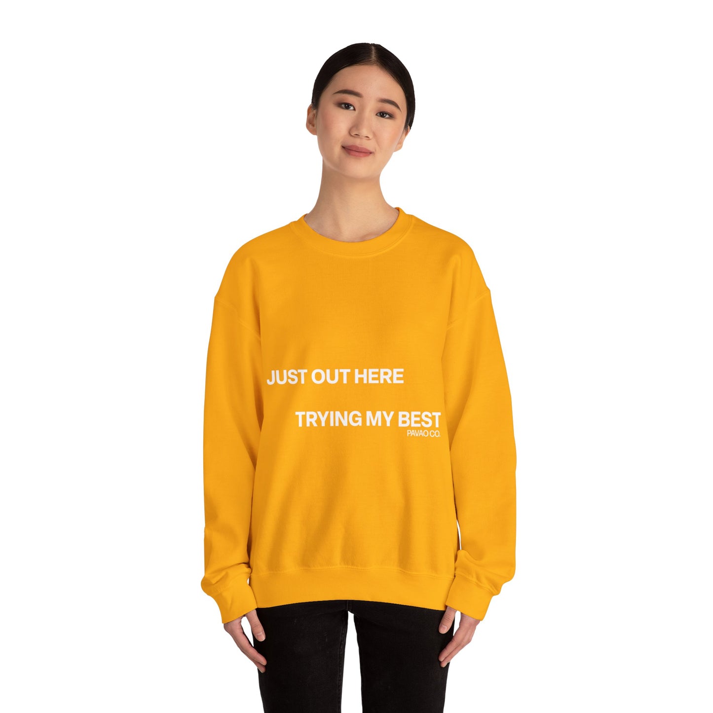 Trying My Best Crewneck Sweatshirt - Gold