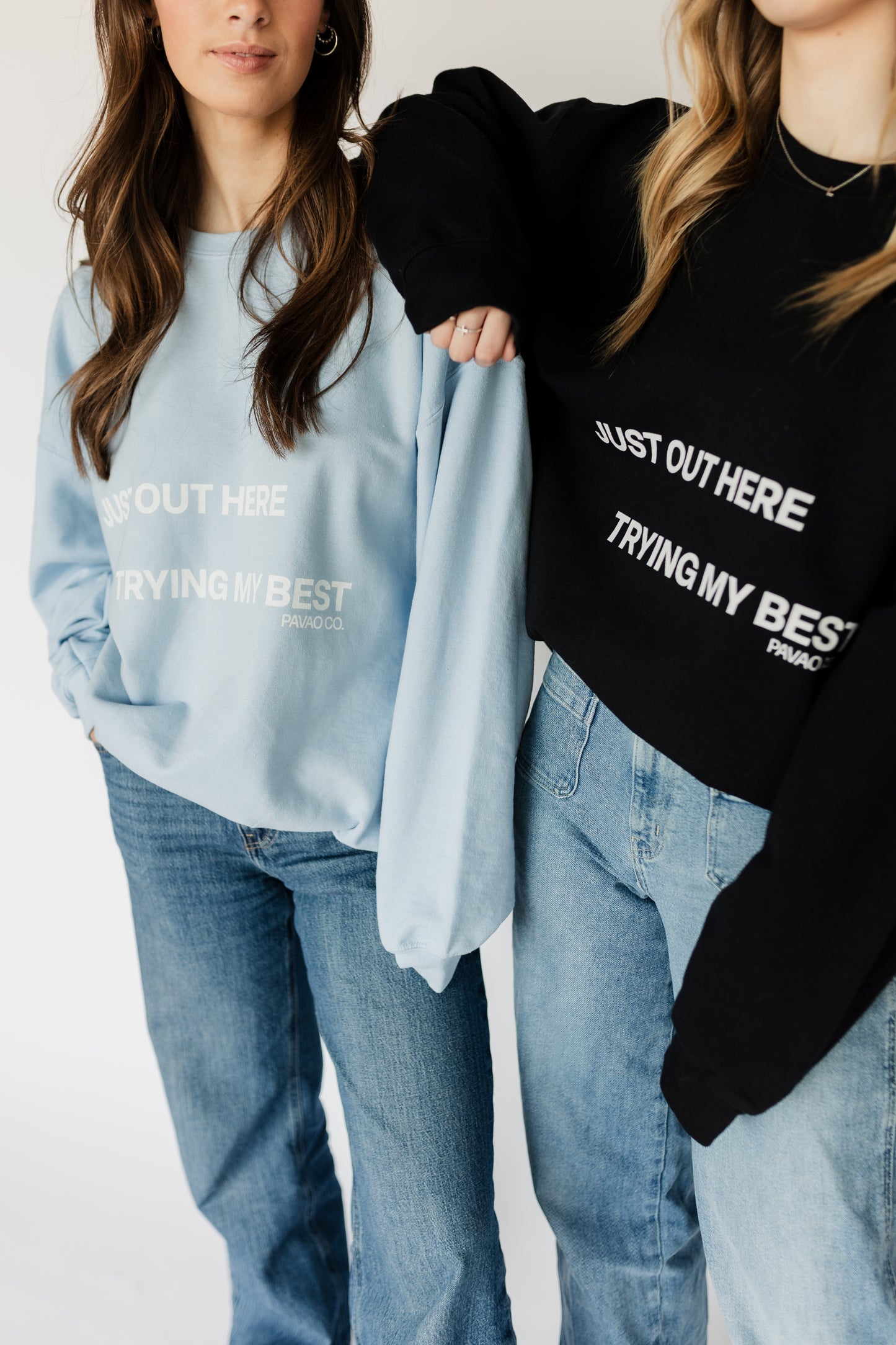 Trying My Best Crewneck Sweatshirt - Sky Blue