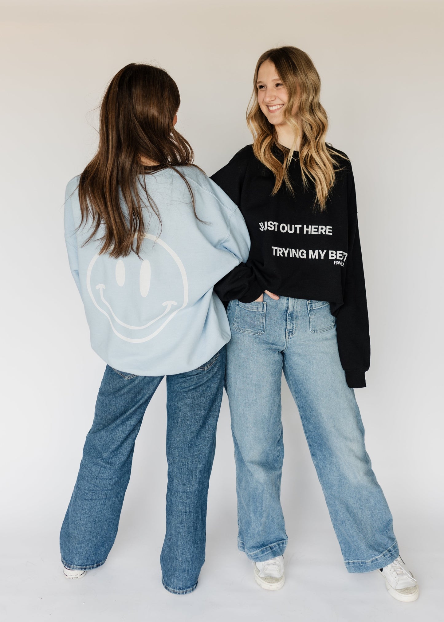Trying My Best Crewneck Sweatshirt - Sky Blue