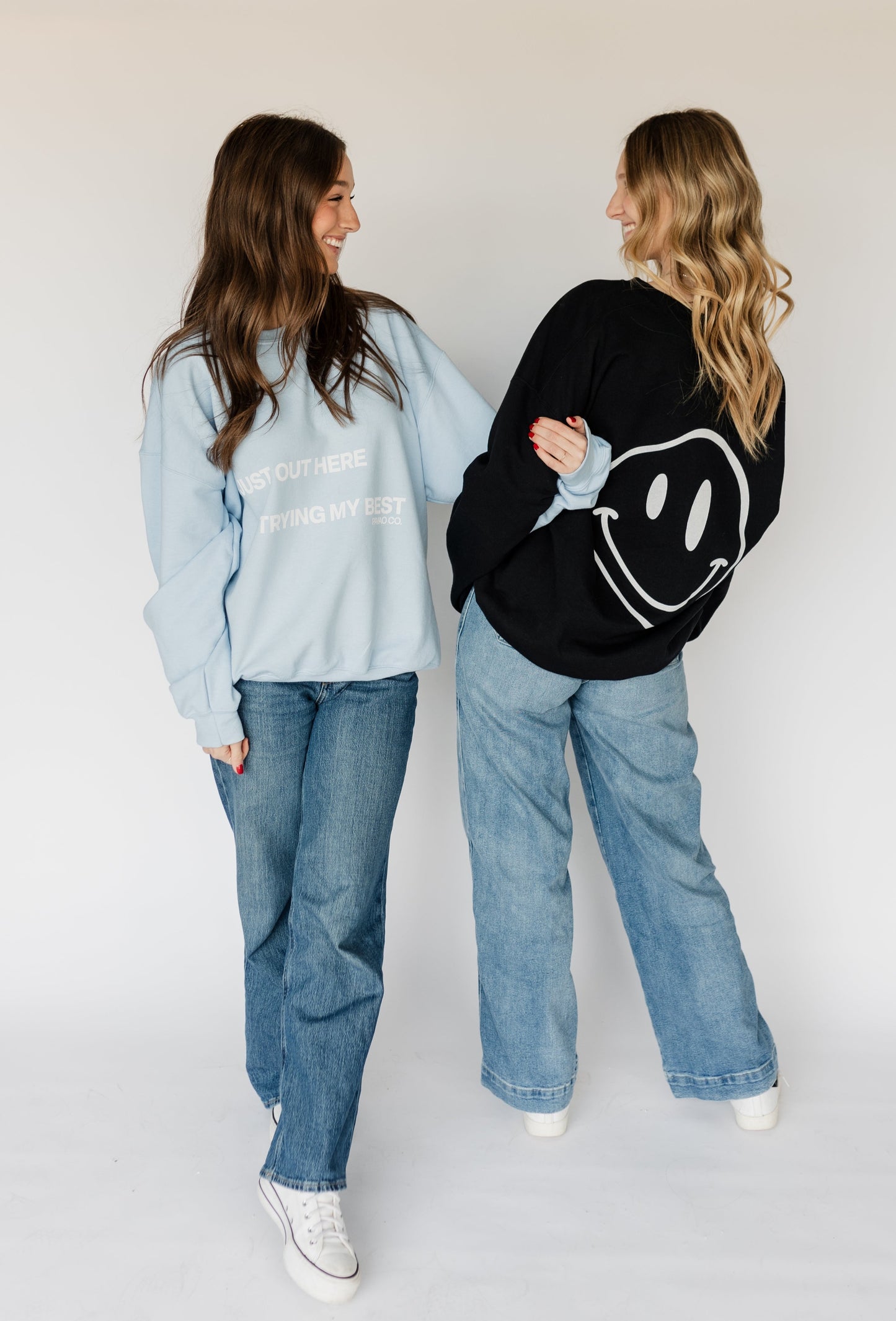 Trying My Best Crewneck Sweatshirt - Sky Blue