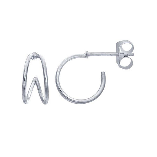 Double Huggie Hoop Earrings