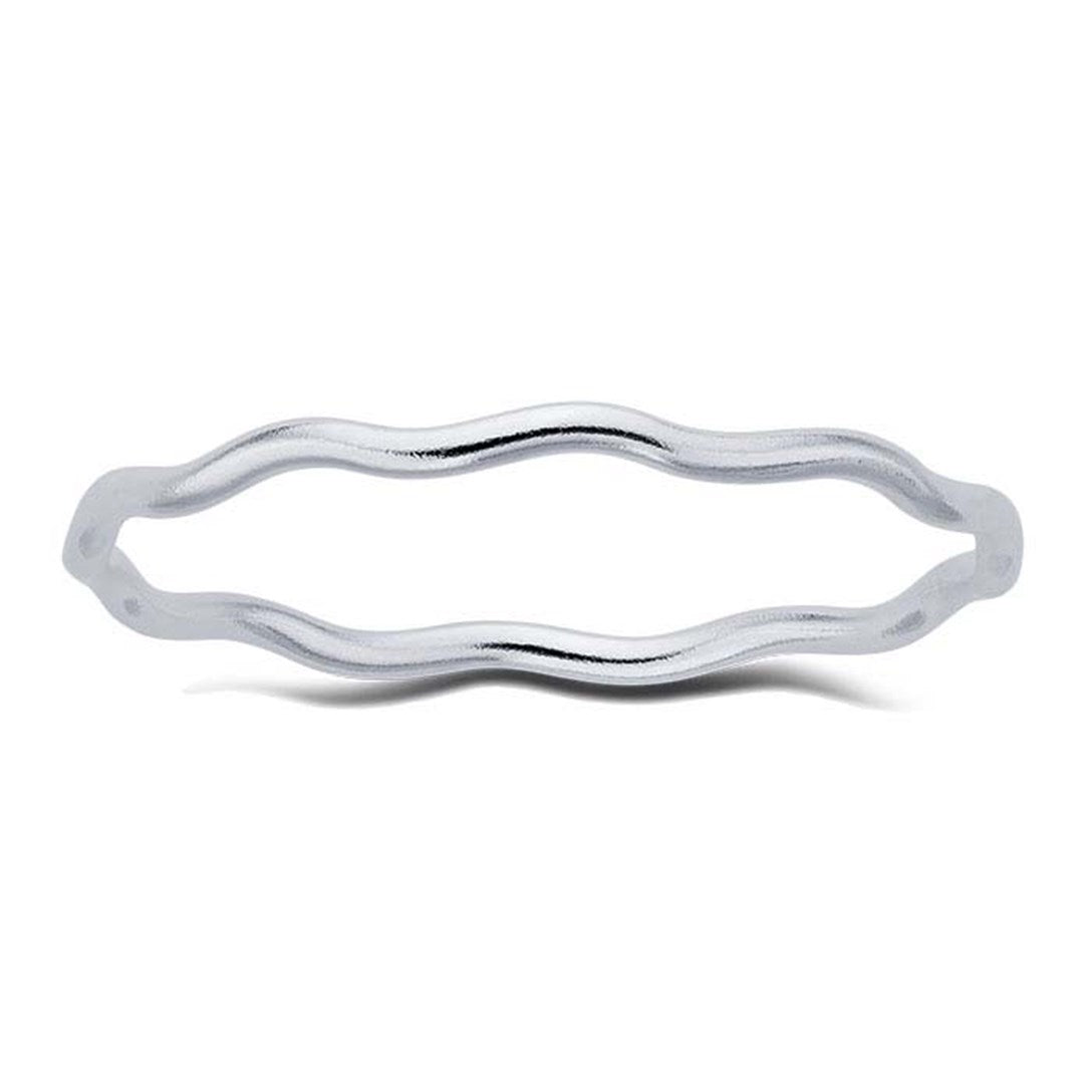 Sterling Silver 1mm Wavy Ring