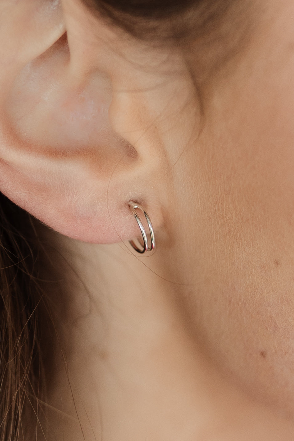 Double Huggie Hoop Earrings