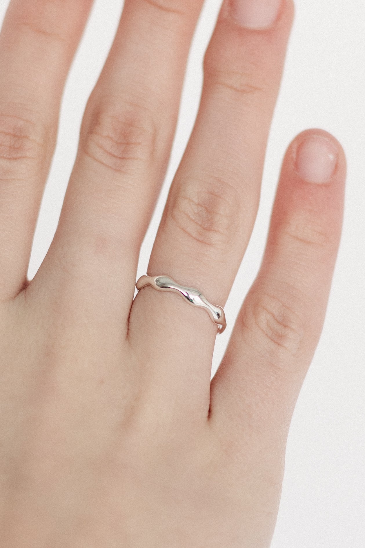 Sterling Silver Wide Wave Stackable Ring