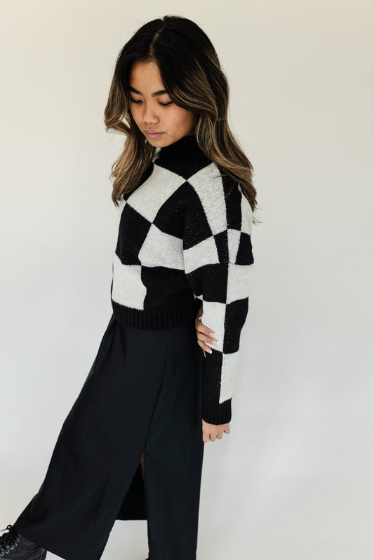 Check Mate - Black and White Sweater