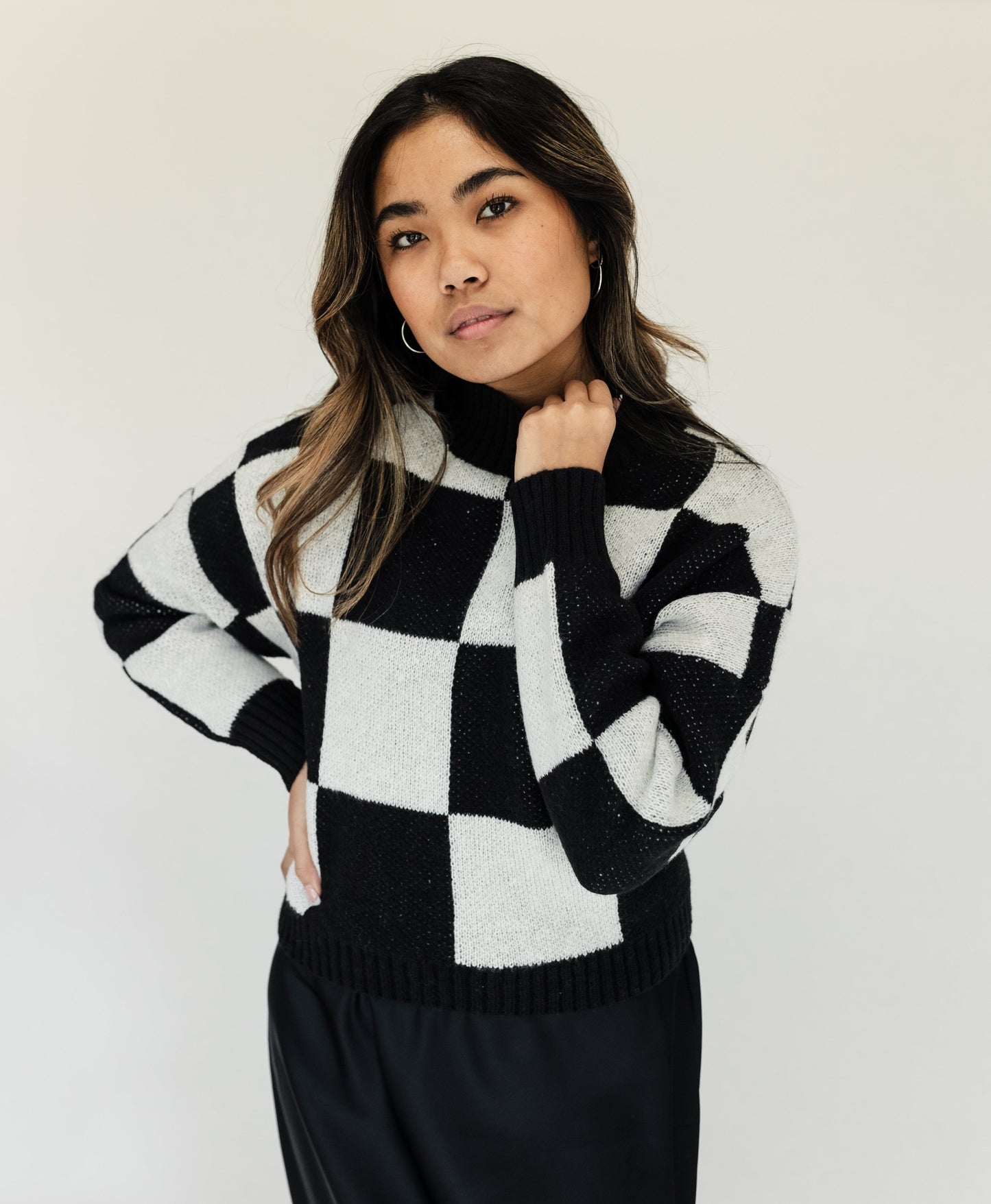 Check Mate - Black and White Sweater