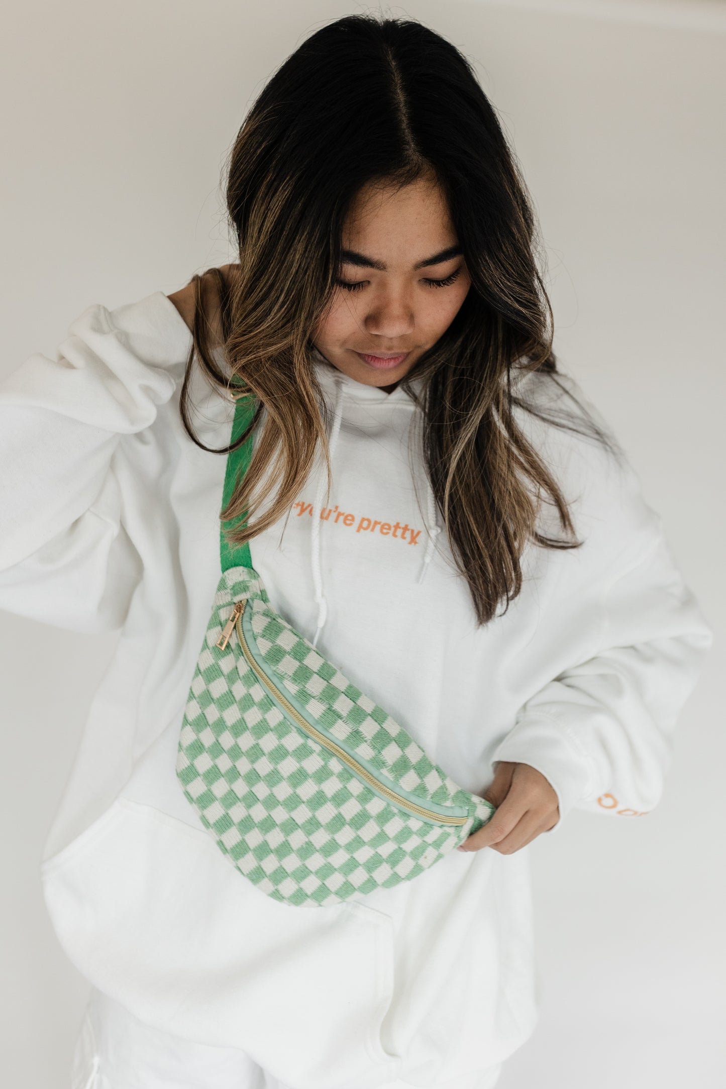 Green Checkered Cross Body