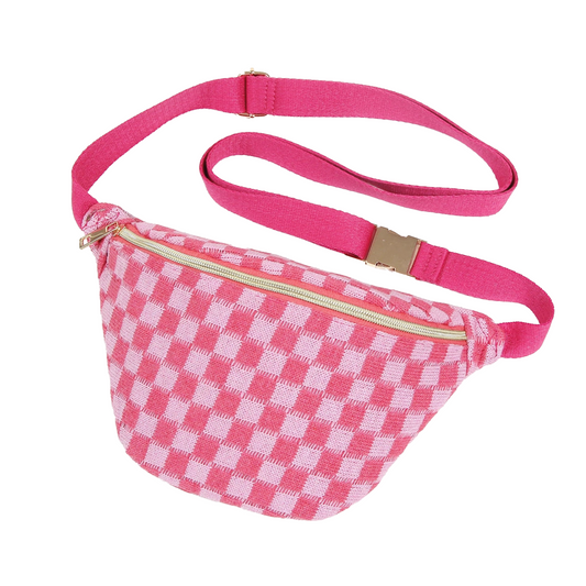 Pink Checkered Cross Body