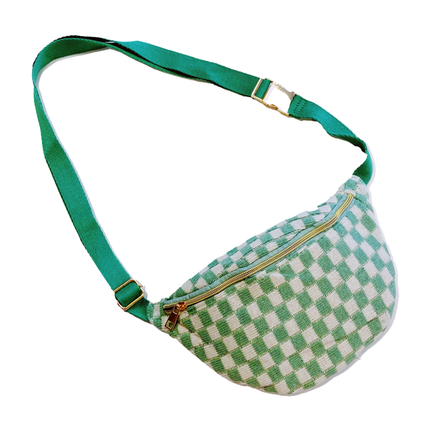 Green Checkered Cross Body